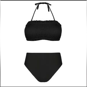 Black Ruched Bikini Set